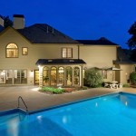 Night Exterior photo of Marietta GA Home with Pool